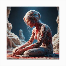 Woman In Blood Canvas Print