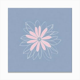 A White And Pink Flower In Minimalist Style Square Composition 44 Canvas Print