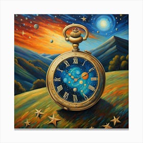 Cosmic Continuum: Time’s Infinite Voyage in Surreal Hues. Fine wall art Canvas Print