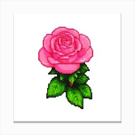 Pixel Rose 2 Canvas Print