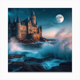 Castle On The Ocean Gigapixel Hq Scale 6 00x Canvas Print