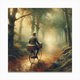 Man On A Bicycle Art Print Canvas Print