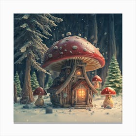 Red mushroom shaped like a hut 3 Canvas Print