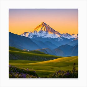 Sunrise In The Mountains 1 Canvas Print