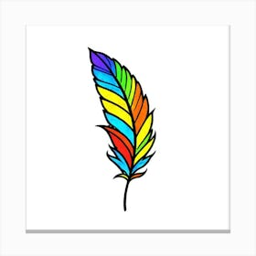 Rainbow Feather 10 Canvas Print