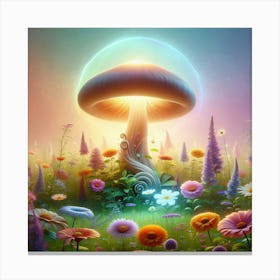 Mushroom In The Meadow Canvas Print