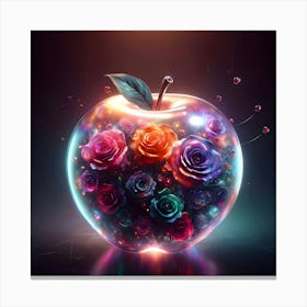 Apple With Roses Canvas Print