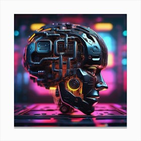 Futuristic Robot Head 3 Canvas Print