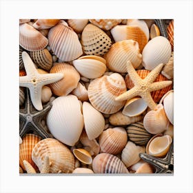 Sea Shells Background 3 Canvas Print