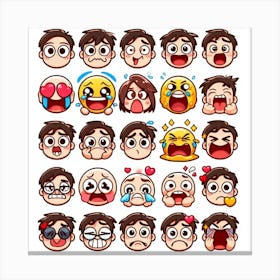 Emoji Icons Set Canvas Print
