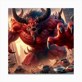 Demon In The City Canvas Print