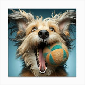 Dog With Ball 1 Canvas Print