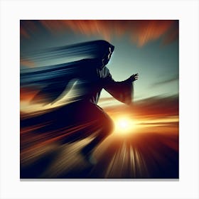 Man Running At Sunset Canvas Print