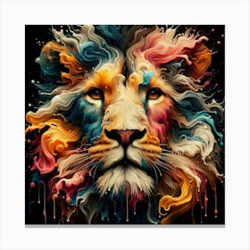 Lion Head Painting Canvas Print