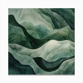 Japanese Watercolour Of Mount Hiuchi 4 Canvas Print