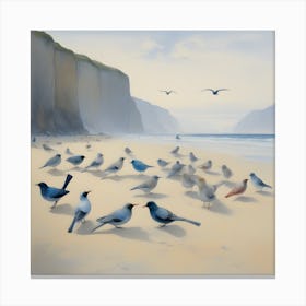 Birds On The Beach Canvas Print