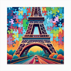 The Eiffel Tower Puzzle Canvas Print