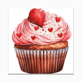 Valentine'S Day Cupcake 1 Canvas Print
