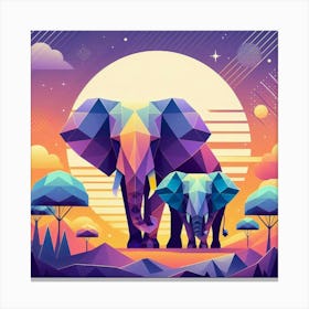 The Wise Ones of the Wild Elephants Canvas Print