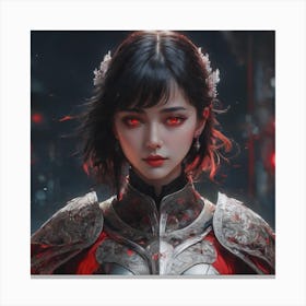 Chinese Girl With Red Eyes Canvas Print