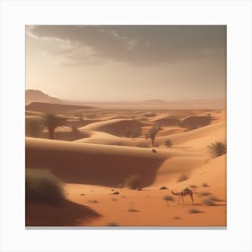 Camels In The Desert 5 Canvas Print