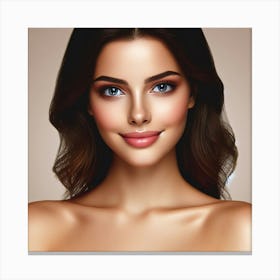 Beautiful Woman With Blue Eyes Canvas Print