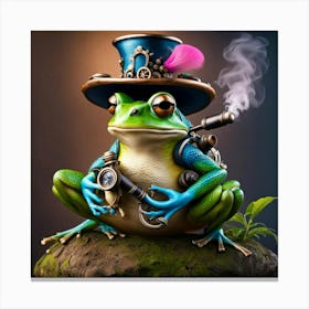 bubble pipe frog Canvas Print