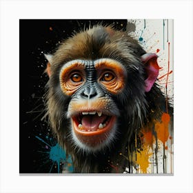 Leonardo Lightning Xl Watercolor Art A Painting Of An Monkey W 0 Canvas Print