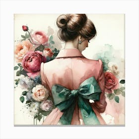 Lady With Flowers Canvas Print