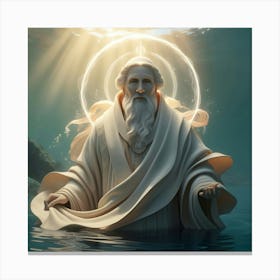 A Majestic Depiction Of The Hierophant, An Ethereal Figure Bathed In Soft, Warm, And Divine Light, As If Illuminated By Celestial Rays, Set Against A Serene Underwater Backdrop, With Subtle Aquatic Textures And Gentle Ripples Canvas Print