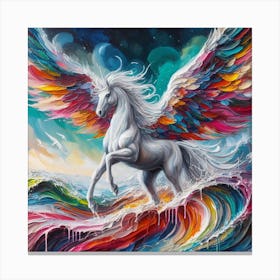 Pegasus On The Wave Canvas Print