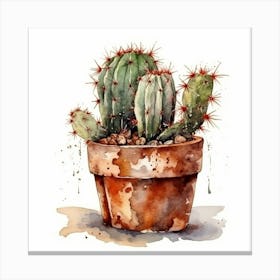 Watercolor Cactus 8 Canvas Print