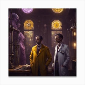 Two Men In Lab Coats Canvas Print