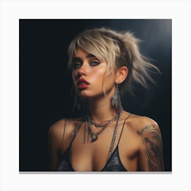 Miley Cyrus tattooed Woman Canvas Print