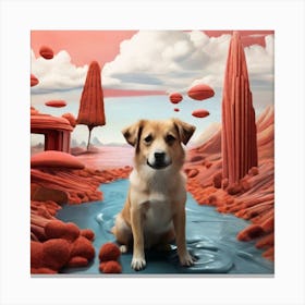 Dog In The Desert Canvas Print