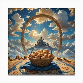 Basket Of Bread Canvas Print