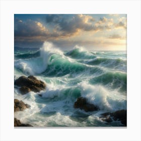 Ocean Crashing Waves Canvas Print