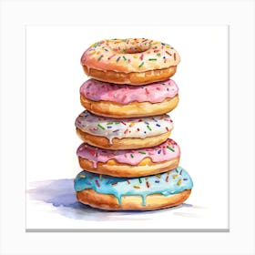 Stack Of Sprinkles Donuts 3 Canvas Print