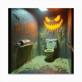 Halloween Bathroom 1 Canvas Print