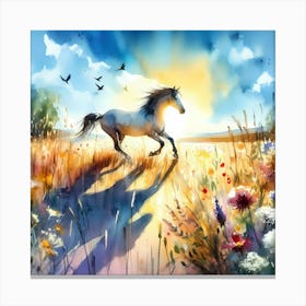 Horse In The Meadow Canvas Print