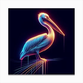 Neon Pelican Canvas Print