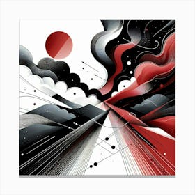 Black And Red Abstract Painting Canvas Print