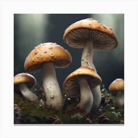 Mushrooms In The Forest 7 Canvas Print