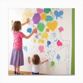 Two Children A Wall Canvas Print