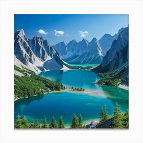 Lake In The Mountains 1 Canvas Print