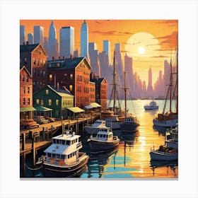 New York Harbor Canvas Print