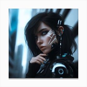 cyberpunk girl Canvas Print