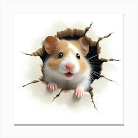 Hamster Peeking Out Of Hole Canvas Print