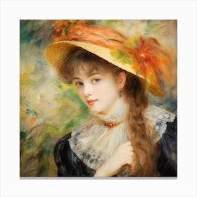 Lady In A Hat 3 Canvas Print