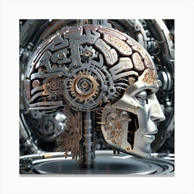 Metal Brain Of A Robot 6 Canvas Print